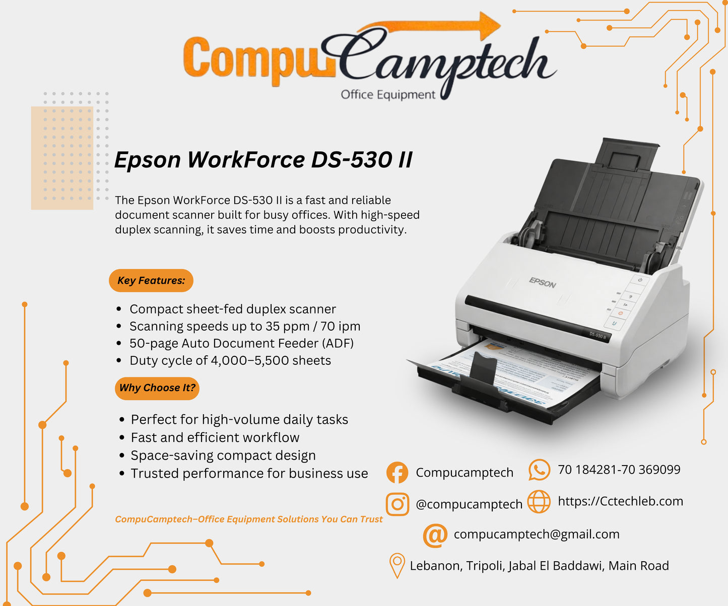 Epson DS-530 II Color Duplex Document Scanner