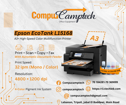 EcoTank L15168 A3+ Multifunction Wi-Fi Ink Tank Printer